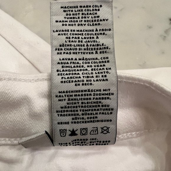 J. Brand White Hi Rise Crop Button Fly Skinny Jeans Size 26 - Picture 11 of 12